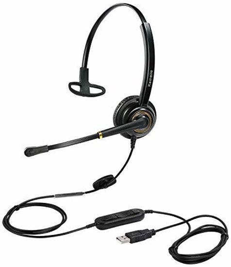 Picture of USB Headset with Microphone Noise Cancelling and Volume Controls, Computer Headphone Headset with Voice Recognition Mic for UC Softphones Teams Business Skype Lync Zoom Conference Online Course etc