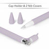 Picture of 2 Pack Silicone Case for Apple Pencil 1st Generation Holder Sleeve Skin Cover Accessories for iPad Pro 9.7/10.5/12.9,Cute Soft Grip with Charging Cap Holder and 2 Protective Nib Covers-Pink,Purple