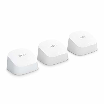 Picture of Introducing Amazon eero 6 dual-band mesh Wi-Fi 6 system with built-in Zigbee smart home hub (3-pack, three eero 6 routers)