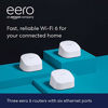 Picture of Introducing Amazon eero 6 dual-band mesh Wi-Fi 6 system with built-in Zigbee smart home hub (3-pack, three eero 6 routers)