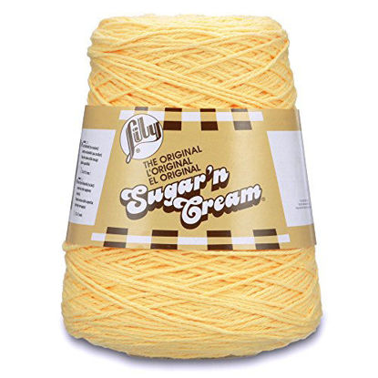 Picture of Lily Sugar'n Cream Cotton Cone Yarn, 14 oz, Yellow, 1 Cone