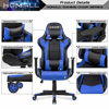 Picture of Homall Gaming Chair Office Chair High Back Computer Chair Leather Desk Chair Racing Executive Ergonomic Adjustable Swivel Task Chair with Headrest and Lumbar Support (Blue)