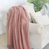 Picture of Bourina Textured Solid Soft Sofa Throw Couch Cover Knitted Decorative Blanket, 50" x 60",Coral Pink