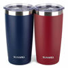 Picture of SUNWILL 20oz Tumbler with Lid (Navy Blue & Wine Red 2 pack), Stainless Steel Vacuum Insulated Double Wall Travel Tumbler, Durable Insulated Coffee Mug, Thermal Cup with Splash Proof Sliding Lid