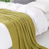 Picture of BOURINA Textured Solid Soft Sofa Throw Couch Cover Knitted Decorative Blanket, 50" x 60", Olive Green