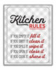 Picture of Red Retro Kitchen Rules Wall Art Print - 8x10 UNFRAMED Gray, Red & White Funny Kitchen Print for Modern Farmhouse, Rustic, Vintage, Cottage, Country Decor.