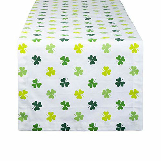 Picture of DII CAMZ11172 100% Cotton, Machine Washable, Perfect for Parties, St Patrick's Day & Spring Tablecloth, 14x72, Limeshamrock Shake