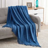 Picture of Bourina Textured Solid Soft Sofa Throw Couch Cover Knitted Decorative Blanket,Royal Blue 50"x60"