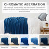 Picture of Bourina Textured Solid Soft Sofa Throw Couch Cover Knitted Decorative Blanket,Royal Blue 50"x60"