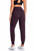 Picture of Oalka Women's Joggers High Waist Yoga Pockets Sweatpants Sport Workout Pants Vintage Violet Purple L