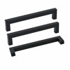 Picture of 10Pack Goldenwarm Black Square Bar Cabinet Pull Drawer Handle Stainless Steel Modern Hardware for Kitchen and Bathroom Cabinets Cupboard,Center to Center 6-1/4in(160mm) Kitchen Cupboard Handles