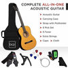 Picture of Best Choice Products 38in Beginner All Wood Acoustic Guitar Starter Kit w/Gig Bag, Digital Tuner, 6 Celluloid Picks, Nylon Strings, Capo, Cloth, Strap w/Pick Holder - Natural