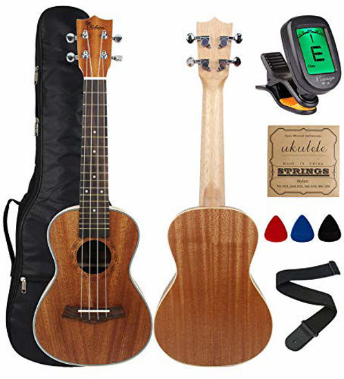 Picture of Kulana Deluxe Concert Ukulele, Mahogany Wood with Binding and Aquila Strings + Gig Bag