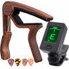 Picture of Capo Guitar Capo Rosewood Capo with Guitar Tuner Clip-On Tuner for acoustic guitar and More