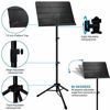 Picture of Kasonic 2 in 1 Dual-Use Folding Sheet Music Stand & Desktop Book Stand with Portable Carrying Bag, Sheet Music Folder & Clip Holder (Black)