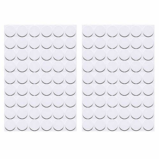 Picture of ZXUEZHENG Self-Adhesive Screw Hole Stickers,2-Table 54 in 1 Self-Adhesive Screw Covers Caps Dustproof Sticker 21mm White