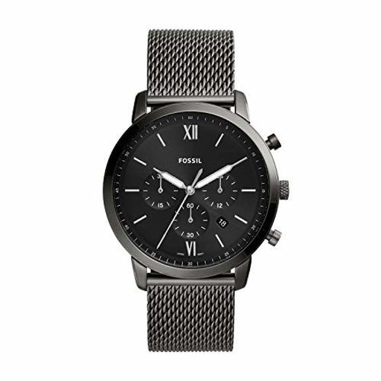 Picture of Fossil Men's Neutra Chrono Quartz Mesh Chronograph Watch, Color: Smoke (Model: FS5699)