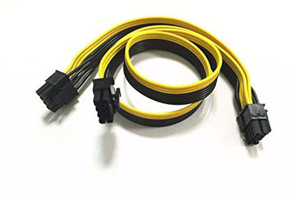 Picture of PCI-e 8 Pin Male to Dual 8 Pin (6+2) Male PCI Express Power Adapter Cable for EVGA Modular Power Supply Cable for Graphics Video Card 8 pin Splitter 25+10 inches TeamProfitcom