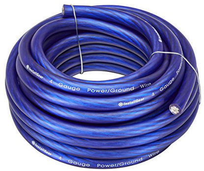 Picture of InstallGear 4 Gauge Blue 25ft Power/Ground Wire True Spec and Soft Touch Cable