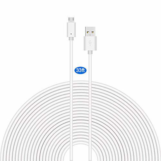 Picture of Veanic 33Ft Security Camera Power Extension Cable Charging Cord Compatible with Wyze Cam/Wyze Cam Pan, Yi Cam, Nest Cam, Blink XT Camera, Furbo Dog, Arlo Q, Netvue Cam etc