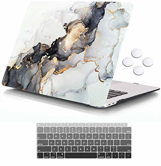 Picture of iCasso MacBook Air 13 Inch Case 2018-2020 Release A2337M1 /A1932/A2179 with Retina Display Touch ID, Durable Hard Plastic Shell Case and Keyboard Cover Compatible Newest MacBook Air 13 - Lightning