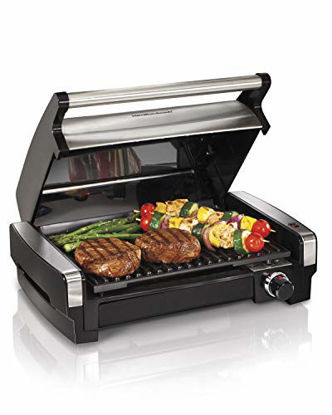  Hamilton Beach 3-in-1 Indoor Grill and Electric Griddle Combo  and Bacon Cooker, Opens 180 Degrees to Double Cooking Space, Removable  Nonstick Grids, (25600): Home & Kitchen