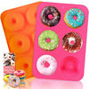 Picture of Silicone Donut Pan, 2pcs Non-Stick Mold, Silicone Donut Mold for 6 Full-Size Donuts, Bagels and More