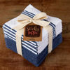 Picture of Sticky Toffee Cotton Terry Kitchen Dishcloth Towels, 8 Pack, 12 in x 12 in, Dark Blue Stripe