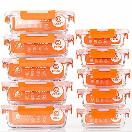 GetUSCart- C CREST Glass Containers for Food Storage with Lids