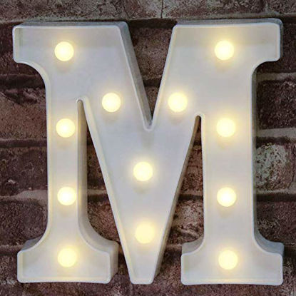Picture of LED Marquee Letter Lights Alphabet Signs Light Up for Table Wedding Home Party Bar Decoration M