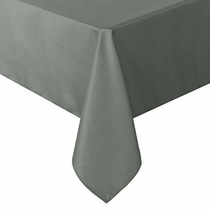 Picture of sancua Square Tablecloth - 60 x 60 Inch - Water Resistant Spill Proof Washable Polyester Table Cloth, Decorative Fabric Table Cover for Dining Table, Buffet Parties and Camping, Light Grey