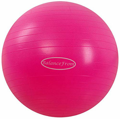 Picture of BalanceFrom Anti-Burst and Slip Resistant Exercise Ball Yoga Ball Fitness Ball Birthing Ball with Quick Pump, 2,000-Pound Capacity (48-55cm, M, Pink)