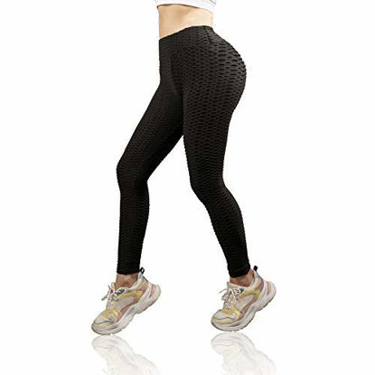 Hy-Impact Peach Fit High Waist Anti-Cellulite Leggings - Tummy Control &  Booty Lift - Size L - Black 