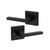 Picture of Kwikset 91540-029 Halifax Door Handle Lever with Modern Contemporary Slim Square Design for Home Hallway or Closet Passage in Iron Black