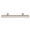 Picture of Amazon Basics Euro Bar Cabinet Handle (1/2-inch Diameter), 5.38-inch Length (3-inch Hole Center), Satin Nickel, 25-Pack