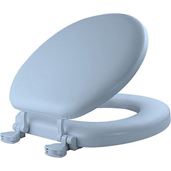 Picture of Mayfair 15EC 034 Removable Soft Toilet Seat that will Never Loosen, ROUND - Premium Hinge, Sky Blue