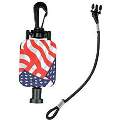 Picture of Gear Keeper Hammerhead Industries CB MIC Keeper Retractable Microphone Holder RT2-4212 - Heavy-Duty Snap Clip Mount, Adjustable Mic Lanyard and Hardware Mounting Kit - Made in USA, Stars and Stripes