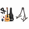 Picture of Pyle 36 Classical Acoustic Guitar-3/4 Junior Size 6 Linden Wood Guitar w/Gig Bag, Tuner, Nylon Strings & Amazon Basics Guitar Folding A-Frame Stand for Acoustic and Electric Guitars