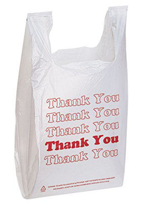 Picture of Thank You Bags pk. of 1000-11 ½ x 6" x 21" - Thickness .48mil HDPE- Standard Supermarket Size