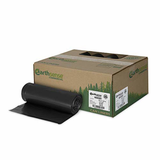 Picture of Earthsense Commercial RNW5820 Can Liner, 55-60 gal, 2.0 mil, 38" x 58", Black (Pack of 100)