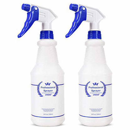 Picture of Bealee Plastic Spray Bottle 2 Pack, 24 Oz, All-Purpose Heavy Duty Spraying Bottles Sprayer Leak Proof Mist Empty Water Bottle for Cleaning Solution Planting Pet with Adjustable Nozzle, Blue