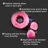 Picture of Yontree Fashion Fluffy Steering Wheel Covers for Women/Girls/Ladies Australia Pure Wool 15 Inch1 Set 3 Pcs (Pink)