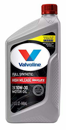 Picture of Valvoline Full Synthetic High Mileage with MaxLife Technology SAE 10W-30 Motor Oil 1 QT