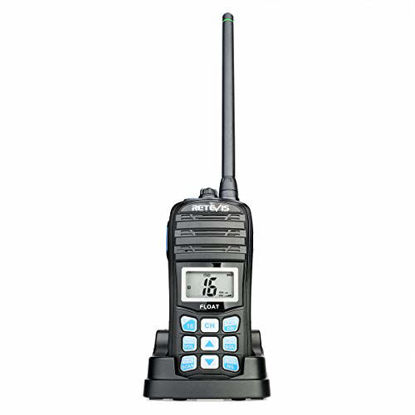 Picture of Retevis RT55 Marine Radio Handheld, Long Range Floating Walkie Talkie Waterproof IP67,NOAA Weather Alert Vibration Water Draining Radio (1 Pack)
