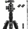 Picture of JOILCAN 81 Tripod, Aluminum Camera Tripod for DSLR, Compact Tripod Monopod 360° Panorama Ball Head with 2 Quick Release Plates, 16.5 When Folded, 25 lbs Loads - Black