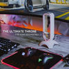 Picture of Tilted Nation RGB Gaming Headset Stand - 3 in 1 Design with Mouse Bungee and 2 Port USB 3.0 Hub - The Ultimate Addition to Your Gaming Station - Dynamic RGB Headphone Stand with USB Charger - White