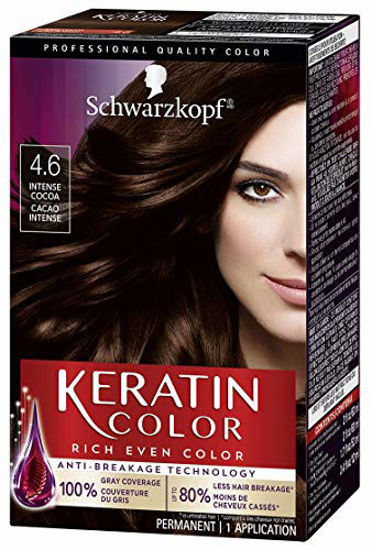 Picture of Schwarzkopf Keratin Color Permanent Hair Color Cream, 4.6 Intense Cocoa (Packaging May Vary)