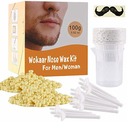 Picture of Nose Wax Kit 100g with 30 Applicators, Nose Hair Removal Wax (15-20 Times Usage ) for Men&Women,Safe, Easy, Quick and Painless