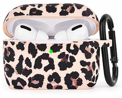 Picture of AIRSPO Silicone Cover Compatible AirPods Pro Case Floral Print Protective Case Skin for Apple Airpod Pro Charging Case 2019 LED Visible Shock-Absorbing Soft Slim Silicone Case (Leopard Print)