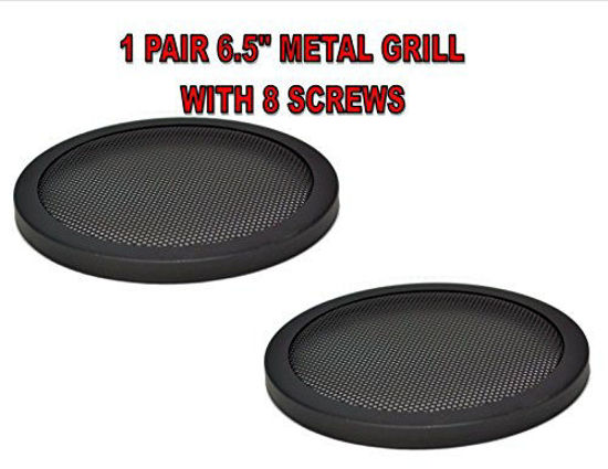 Picture of 1PAIR 6.5 INCH CAR SPEAKER WOOFER STEEL MESH GRILL W/ SPEED CLIPS SCREWS GT-6.5